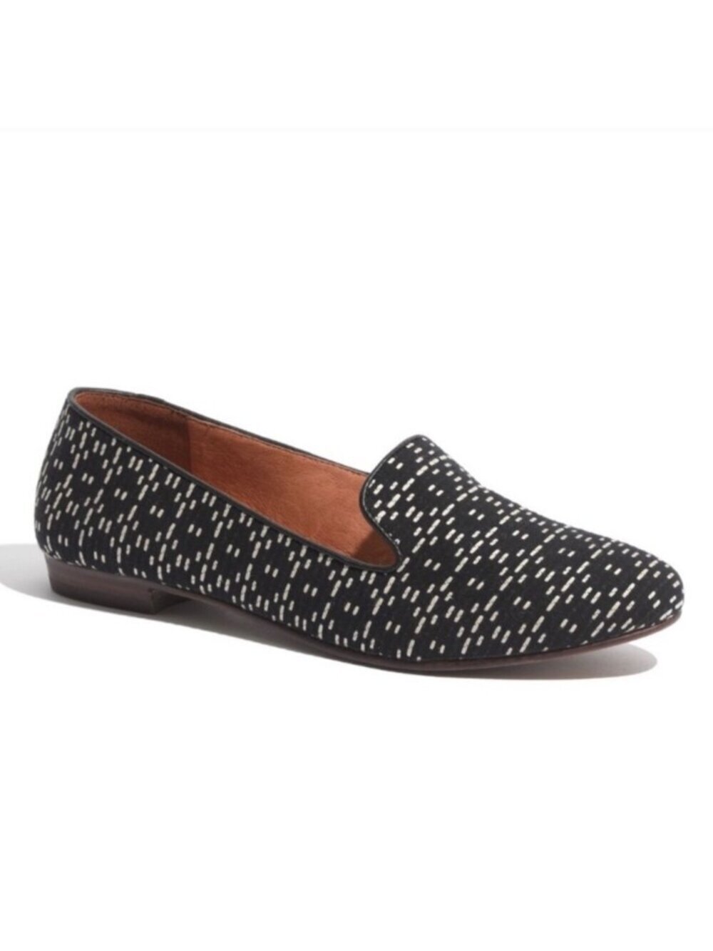 Madewell Black Linebreak Teddy Loafer Fabric Leather Lined Flat Shoes Size 9